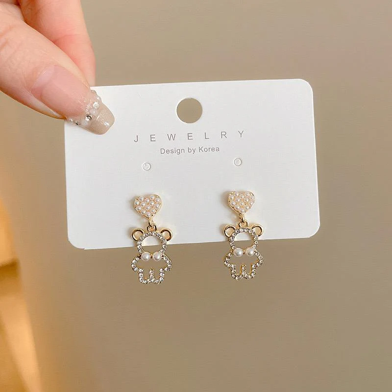 Cute Heart & Teddy Earrings - Image 3