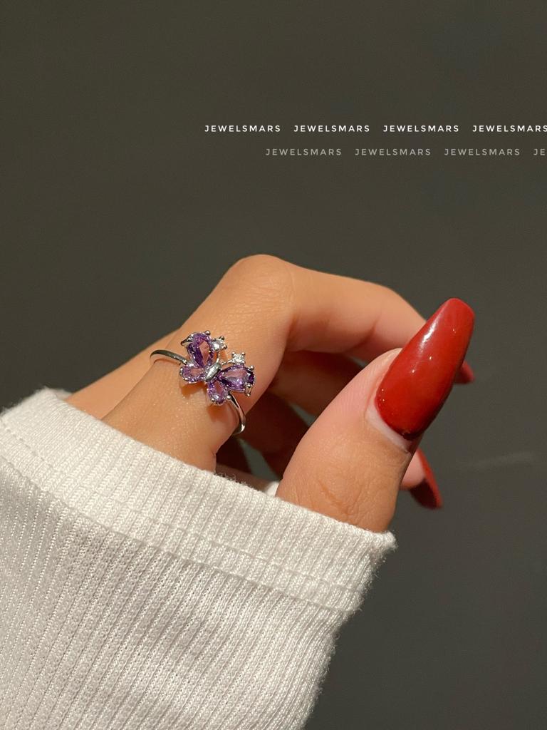 Little Butterfly Ring- purple - Image 3