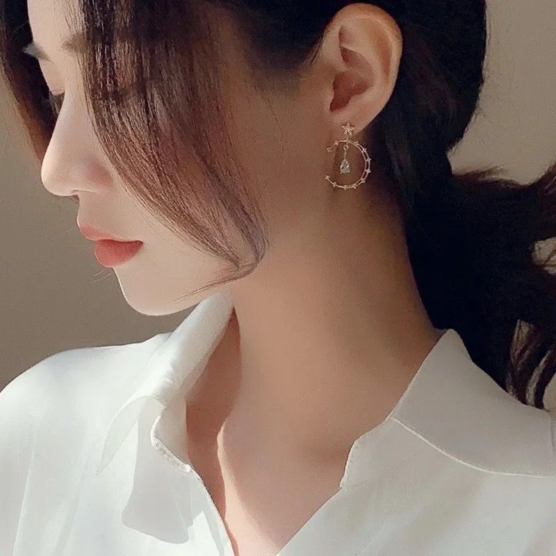 Moon star Drop Earrings - Image 3