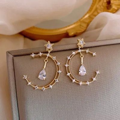 Moon star Drop Earrings - Image 4