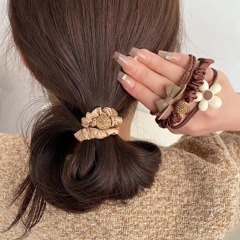 Pack Of 7 Cute Brown Hairties (₹15 each only) - Image 3