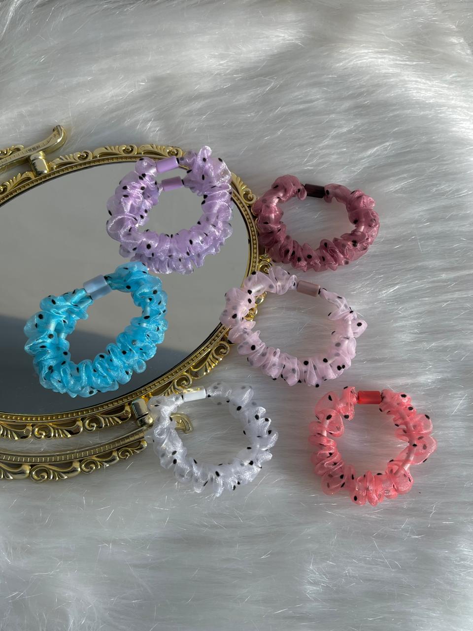 Polka Dots Mini Organza Scrunchies - Image 3