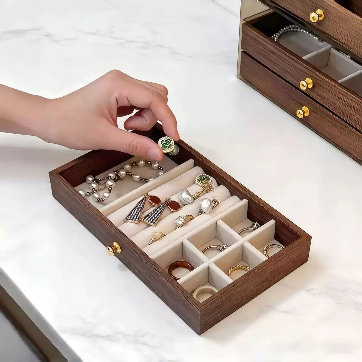 Vintage-Keepsake Jewellery Organiser (no Jewellery) - Image 6